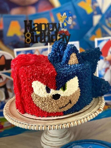 Sonic Birthday Cake, Sonic The Hedgehog Cake, M&m Cake, 80s Birthday Parties, Sonic Cake, Hedgehog Cake, Sonic Birthday Parties, Hedgehog Birthday, Sonic Party