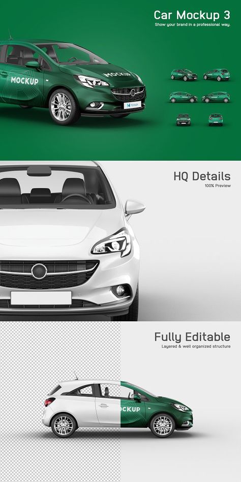 Car Mockup 3 by Mockupix on @creativemarket Car Mockup Design, Car Branding, Car Mockup, Vehicle Branding, Logo Design Mockup, Car Logo Design, Simple Camera, Photorealistic Rendering, Camera Shots