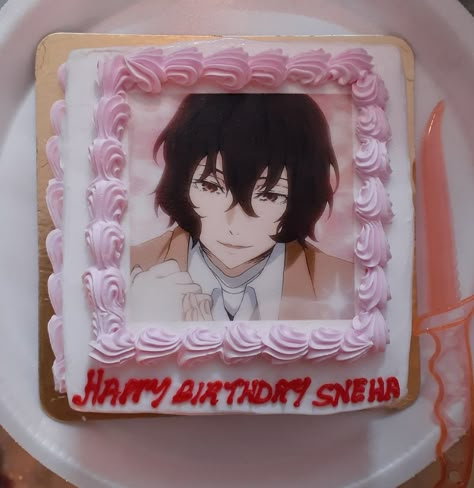 Anime Cake Ideas Simple, Bsd Birthday Cake, Anime Birthday Ideas, Anime Bday Cake, Anime Cake Design Birthday, Anime Birthday Cake Ideas, Anime Birthday Cake, Cake Anime, Bd Cake