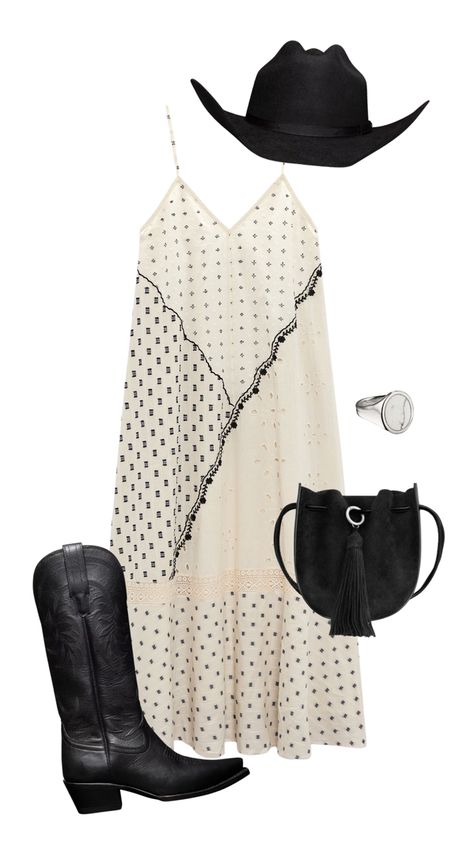 cream and black dress with tall black cowgirl boots Country To Country Outfit, Two Step Outfit Country, Athleisure Outfits Hot Weather, Country Concert Spring Outfit, Country Concert Outfit Zach Bryan, Casual Horse Race Outfit, Western Trendy Outfits, Palm Springs Outfit Spring, Coastal Cowgirl Concert Outfit