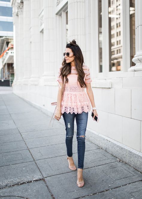 Floral lace tops