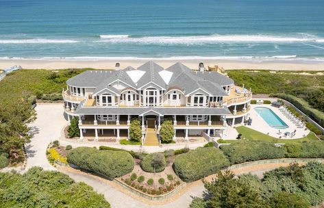 Ocean Front Homes Coastal, Houses In North Carolina, North Carolina Houses, North Carolina Beach House, Corolla North Carolina, Great Falls Virginia, Oceanfront Homes, Homes Of The Rich, Corolla Nc