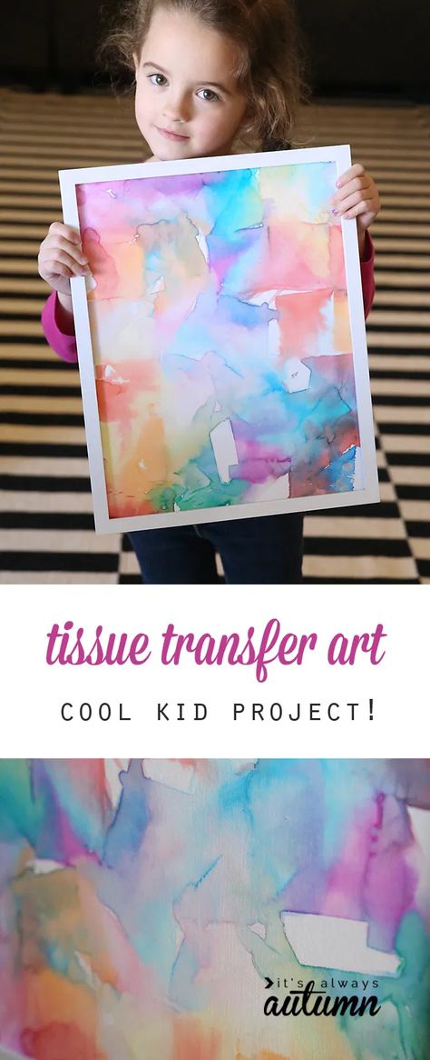 Tissue paper art is not only gorgeous, it's totally easy enough for kids to make! Fun kid's art project - perfect indoor activity for rainy days. Fun Kids Art Projects, Easy Kids Art Projects, Transfer Art, Tissue Paper Art, Easy Art For Kids, Rainy Day Activities, Camping Art, Childrens Crafts, Summer Solstice