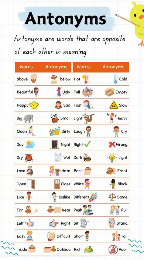 English Synonyms And Antonyms, Common Vocabulary Words, Antonyms With Pictures, English Common Words, Antonyms Worksheet For Grade 5, A2 Vocabulary English, Antonyms For Grade 1, English Words With Pictures, Synonyms Examples