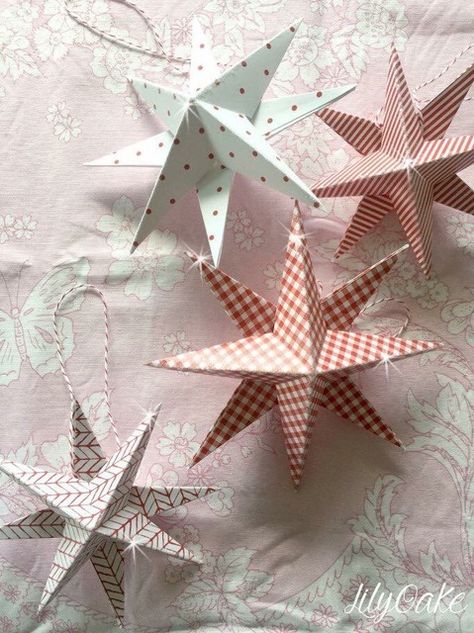 Your Complete Guide to Making Danish Christmas Stars | Spoonflower Blog Helpful Crafts, Diy Christmas Star, Danish Christmas, Paper Christmas Decorations, Paper Christmas Ornaments, Christmas Stars, Christmas Origami, Christmas Paper Crafts, Paper Ornaments