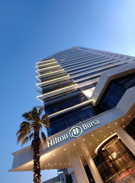 Exterior of Hilton Bursa Convention Center&Spa Hotel Aesthetics, Rotterdam Hotel, Houston Hotels, Hotel Ideas, Resort Interior, Hotel Exterior, Career Vision Board, Hilton Hotels, Hotel Branding