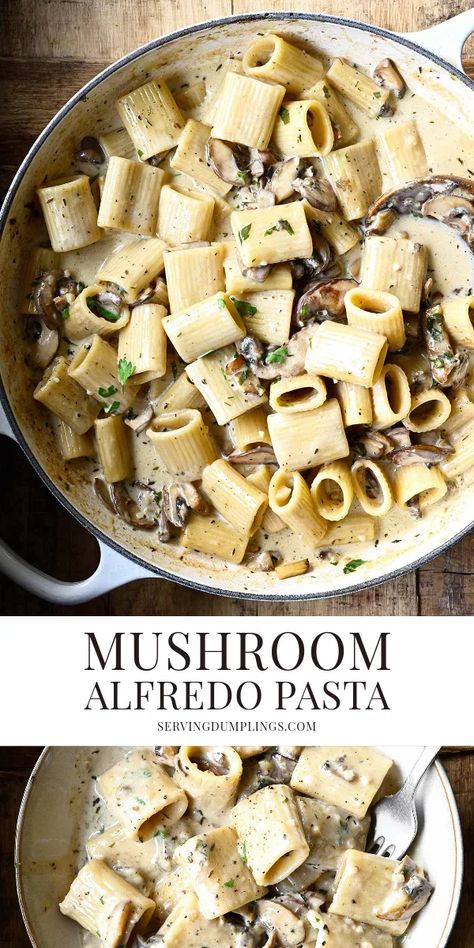 Alfredo Sauce Recipe With Mushrooms, Mushroom Alfredo Pasta, Mushroom Tortellini Recipes, Mushroom Fettuccine Alfredo, Fettucini Alfredo Mushroom Recipe, Spinach Mushroom Alfredo Pasta, Alfredo Pasta With Mushrooms, Mushroom Pasta Recipes, Mushroom Cream Sauce Pasta