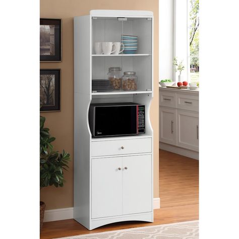 Danielson 72" Kitchen Pantry White China Cabinets, Tall Kitchen Cabinets, Microwave Cabinet, Microwave Stand, Apartment Furniture, Pantry Cabinet, Small Dining, Cheap Furniture, Kitchen Pantry