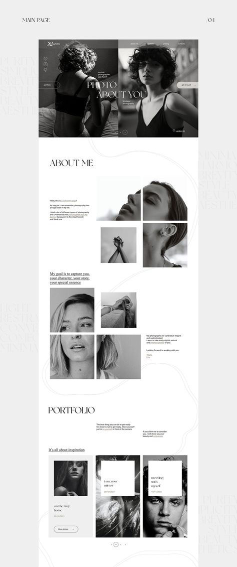 Actor Website Design, Colorful Web Design Inspiration, Minimalist Portfolio Website, Modern Email Design, Site Internet Design, Abstract Website Design, Lending Design, Elegant Web Design, Black And White Graphic Design