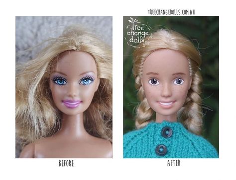 A Mom Removes Make-Up From Dolls to Make Them Look More Realistic (10+ Photos) / Bright Side Earth For Kids, Sonia Singh, Realistic Barbie, Homemade Toys, Child Doll, Famous Women, Real Girls, Bright Side, Custom Dolls