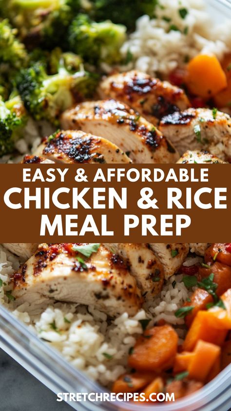 Looking for a simple and budget-friendly chicken and rice meal prep? This easy recipe uses basmati rice for that perfect, fluffy texture, paired with tender chicken to keep you satisfied all week long. It's the perfect solution for anyone wanting to eat healthy without breaking the bank. Save this now and click through for more tips! Chicken And Rice Food Prep, Rice And Protein Recipes, Easy Lunch Ideas With Rice, Homemade Rice Recipes, Jasmine Rice Recipes Meals, Lunches With Rice, Cheap Rice Meals, Chicken Tenders And Rice, Rice Meal Prep Ideas