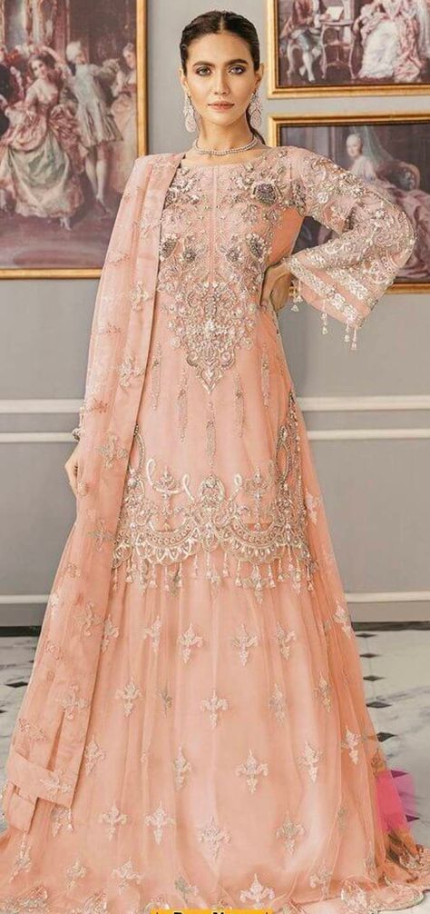 Akbar Aslam, Pakistani Designer Suits, Net Dress, Net Lehenga, Embroidered Dupatta, Wedding Lehenga, Pakistani Designers, Pakistani Wedding, Pakistani Fashion