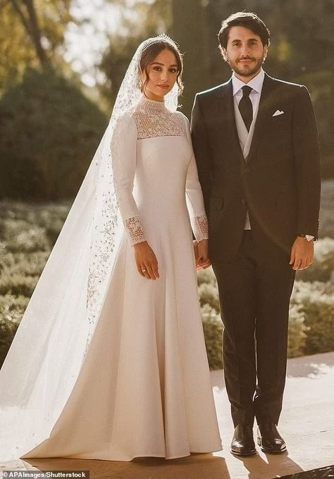 Princess Iman Of Jordan, Dior Wedding Gown, Princess Iman, Dior Wedding Dresses, Dior Wedding, Dior Gown, Modest Bride, Simple Wedding Gowns, Bride Dress Simple