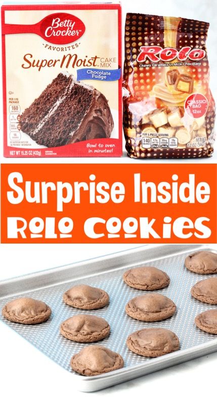 Rolo Cookies Recipe, Homestyle Recipes, Candy Cookies Recipes, Sunday Baking, Rolo Cookies, Oreo Cookie Recipes, Candy Bar Cookies, Recipes Using Cake Mix, Chocolate Cake Mix Cookies