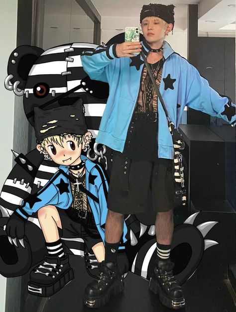 Harajuku Fashion Men, Casual Outfits Winter, Springs Outfit, Goth Outfit Inspo, Edgy Fits, Find Style, Gender Fluid Fashion, Outfit For Fall, Outfit Styling