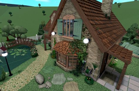 Home / Twitter Cottage Core Exterior, Cottage Core Bloxburg House, Bloxburg Cottage, Villa Cottage, Castle House Design, Cottage Core House, Small House Layout, Small Cottage Homes, Diy House Plans