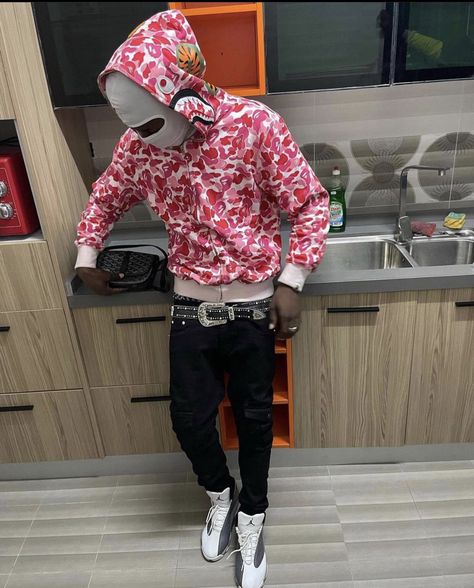 Bape Hoodie Outfit, Pink Bape Hoodie, Bape Hoodie, Hoodie Outfit, Slime, Mask, Pink