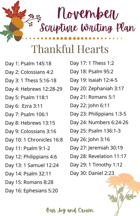 November Scripture, October Scripture, Ways To Study The Bible, Thankful Scripture, Thanksgiving Scripture, Ways To Study, Get To Know Me Better, Scripture Writing Plans, Study The Bible