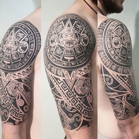 Traditional Chicano Tattoos, Aztec Warrior Tattoo, Aztec Tattoos Sleeve, Art Chicano, Mayan Tattoos, Aztec Tattoos, Inca Tattoo, Mexican Art Tattoos, Aztec Tattoo Designs