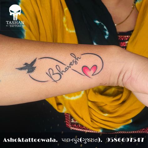 TashanTattoo
AshokTattooWala
S.20. Tirupati plaza
Opp. New bus stand
Near gd modi collage
Palanpur (gujrat)
9586697547
9687533310 Tettu Design Tattoo For Girl, Infinity With Name Tattoo, Name With Design Tattoo, Infinity Tattoo Designs For Women, Name Tattoo With Design, Name With Butterfly Tattoo, Infinity Tattoo Designs With Name, Infinity Name Tattoo, Name Tattoos For Girls