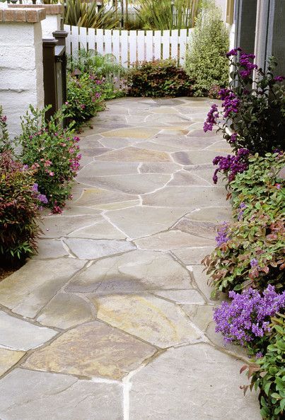 Front Yard Walkway, Walkway Landscaping, Stone Patio, Flagstone Patio, Stone Walkway, Garden Walkway, Budget Patio, Have Inspiration, Patio Landscaping