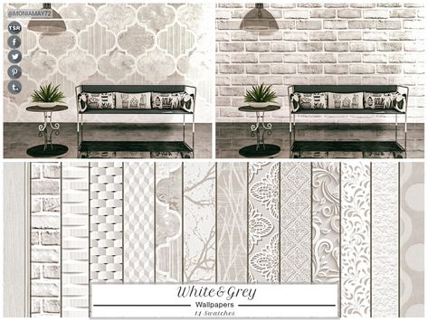 The Sims Resource - White&Grey Wallpapers Sims 4 Cc The Sims Resource Wallpaper, The Sims 4 Cc Wall Paint, Sims 4 Cc Wallpaper Tile, Sims 4 Mods Wallpaper, Sims 4 Cc Wallpaper Modern, Sims 4 Wall Paint Cc, Sims 4 Cc Wallpaper And Floors, Sims 4 Kitchen Wallpaper, Sims 4 Tsr Cc