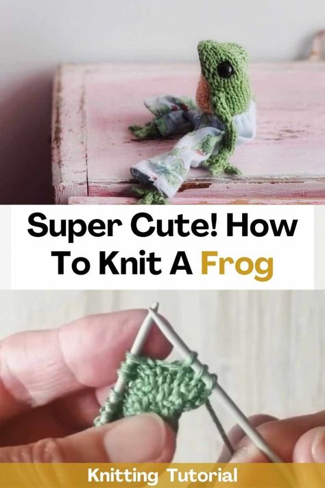 Super Cute! How To Knit A Frog Knitted Frogs Patterns, Amigurumi How To Start, Super Easy Knitting Projects, Crochet Frog Tutorial Video, Knitting Frog Pattern, Mouse Knitting Pattern Free, Free Frog Knitting Pattern, Frog Crochet Tutorial, How To Knit A Frog