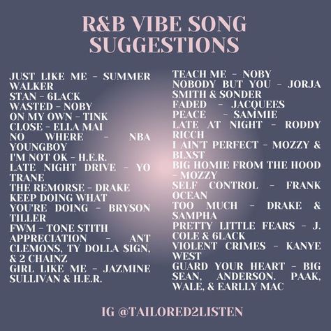 90s R&b Love Songs, Rnb Songs To Listen To, Old R&b Playlist, Good Rnb Songs, R And B Songs Playlists, Rnb Recommendations, Rnb Love Songs Playlists, Chill R&b Playlist, Old Rnb Playlist Songs