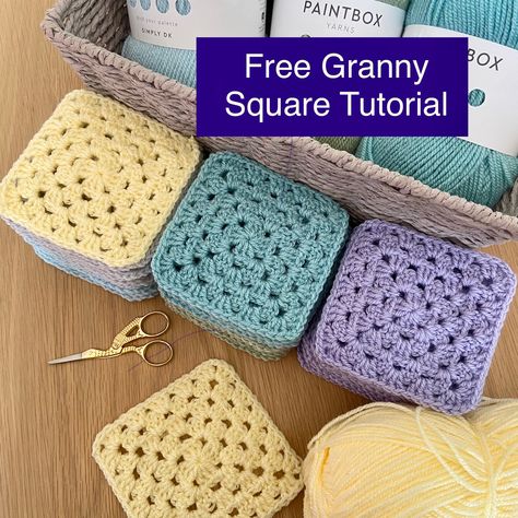 Tutorial for making a single-colour Granny Square Perfect Granny Square Crochet, Solid Colour Granny Square, 3 Inch Granny Square Crochet, Granny Square Easy Pattern, Single Color Granny Square Crochet Pattern, Easy Granny Square Designs, One Colour Granny Square Pattern, Single Colour Granny Square, Granny Square Crochet Pattern Single Color