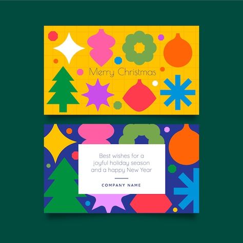 Free Vector | Flat business christmas cards template Christmas Tree Store, New Year Card Design, Christmas Graphic Design, Christmas Card Illustration, Business Christmas Cards, Modern Christmas Cards, Business Christmas, Christmas Promotion, Gift Card Design