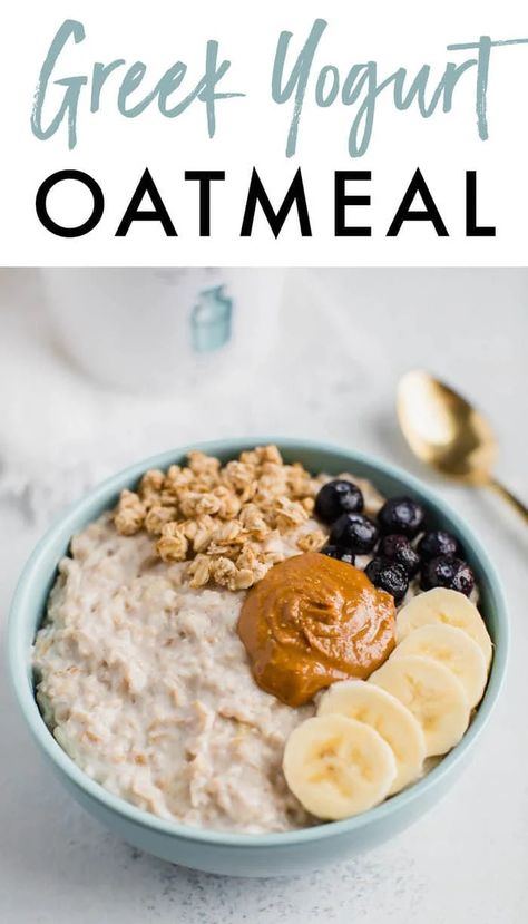 Greek Yogurt Oatmeal, Healthy Desayunos, Yogurt Oatmeal, Oatmeal Healthy, What Is Healthy Food, Bowl Of Oatmeal, Healthy Oatmeal Recipes, Protein Oatmeal, Greek Yogurt Recipes