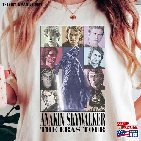 Anakin Skywalker Eras Tour Shirt Star Wars Fan Gift Merch Unisex T-Shirt Check more at https://tshirtfamilygift.com/product/anakin-skywalker-eras-tour-shirt-star-wars-fan-gift-merch-unisex-t-shirt/ Star Wars Shirt Ideas, Star Wars Merch, Funny Laptop Stickers, Eras Tour Shirt, Star Wars Shirt, Star Wars Anakin, Star Wars T Shirt, Star Wars Love, Star Wars Tshirt