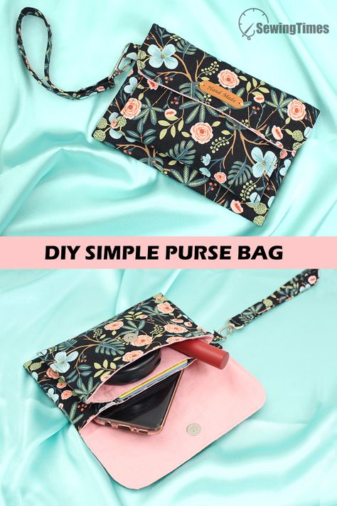 DIY SIMPLE PURSE BAG | Cute Envelope Clutch bag Tutorial [sewingtimes] Sewing A Clutch Purse, Simple Clutch Pattern, Quilted Clutch Bag, Evening Bags To Make Sewing Patterns, Envelope Bag Diy, Diy Clutch Bag Pattern, Small Clutch Purse Pattern, How To Sew A Purse, Diy Envelope Purse