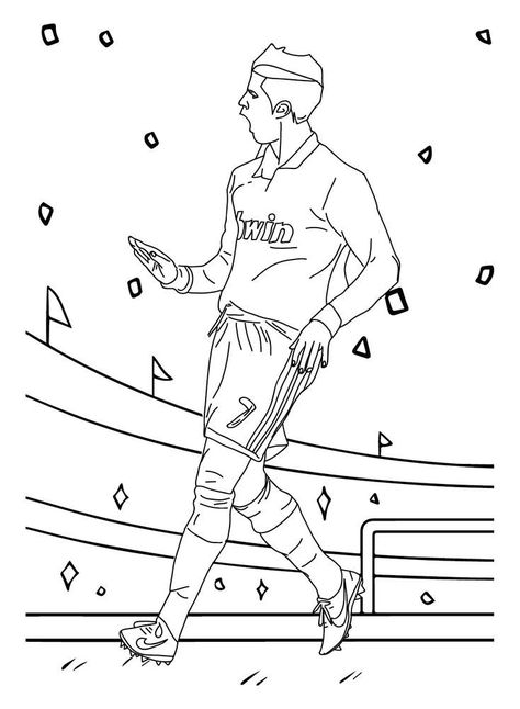 Ronaldo Drawing, Football Player Drawing, Monster Truck Coloring Pages, Avengers Coloring, Frozen Coloring Pages, Puppy Coloring Pages, Soccer Art, Coloring Pages Inspirational, Quote Coloring Pages