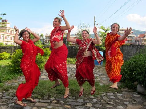 Teej-Festival-of-Nepal-By-Anil-Blon Hindu Women, Teej Festival, Himalayas Nepal, Monsoon Season, Music Dance, Married Woman, Folk Music, Stock Pictures, Red Formal Dress