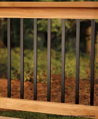 Unique Balusters, Aluminum Porch Railing, Reling Design, Front Porch Deck, Deck Balusters, Aluminum Railing Deck, Front Porch Railings, Deck Railing Design, Cedar Deck