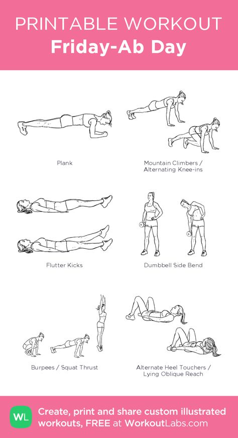 Friday-Ab Day– my custom exercise plan created at WorkoutLabs.com • Click through to download as a printable workout PDF #customworkout Weights Workout For Women, Workout Labs, Printable Workout, Gym Workout Plan For Women, Cable Workout, Ab Day, Exercise Plan, Printable Workouts, Friday Workout