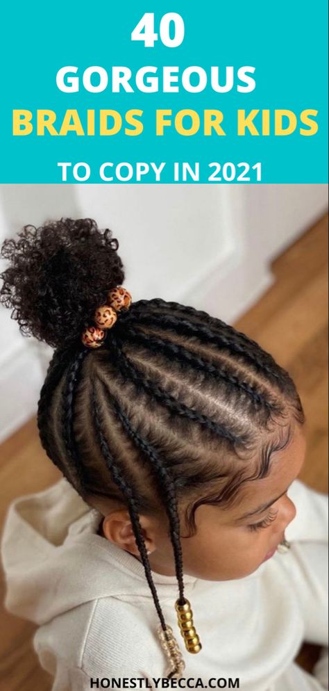 Hairstyle For Little Black Girls Braided, Preschool Braid Styles, Braids On Toddler Girl, Braids Toddler Girl Black, Simple Kid Braid Styles, Black Toddler Hairstyles Girl Braids Natural Kids, Little Mixed Girl Hairstyles Easy Braids, Toddler French Braid Hairstyles, Braids And Beads Hairstyles For Kids