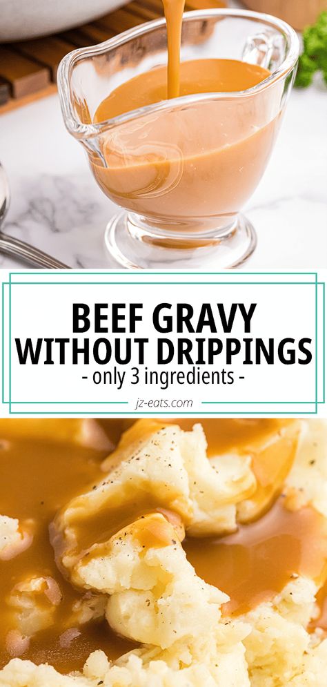 Gravy Recipe Without Drippings - JZ Eats Beef Gravy Without Drippings, Sweet Gravy Recipe, Gravy Recipe Without Drippings, Kfc Gravy Recipe, Gravy Without Drippings, Beef Gravy Recipe, Gravy Fries, Oven Baked Chicken Tenders, Easy Gravy Recipe