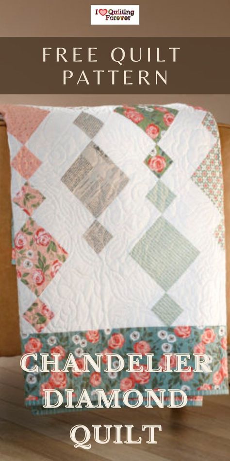 Missouri Star Quilt Company Tutorials Chandelier, Diamond Pattern Quilts, Free Pattern For Chandelier Quilt, Chandler Quilt Pattern Free, Cascading Diamonds Quilt Pattern, Diamond Chain Quilt Pattern, Quilt Patterns Free Missouri Star Quilt, Chandler Quilt Pattern, Free Chandelier Quilt Pattern