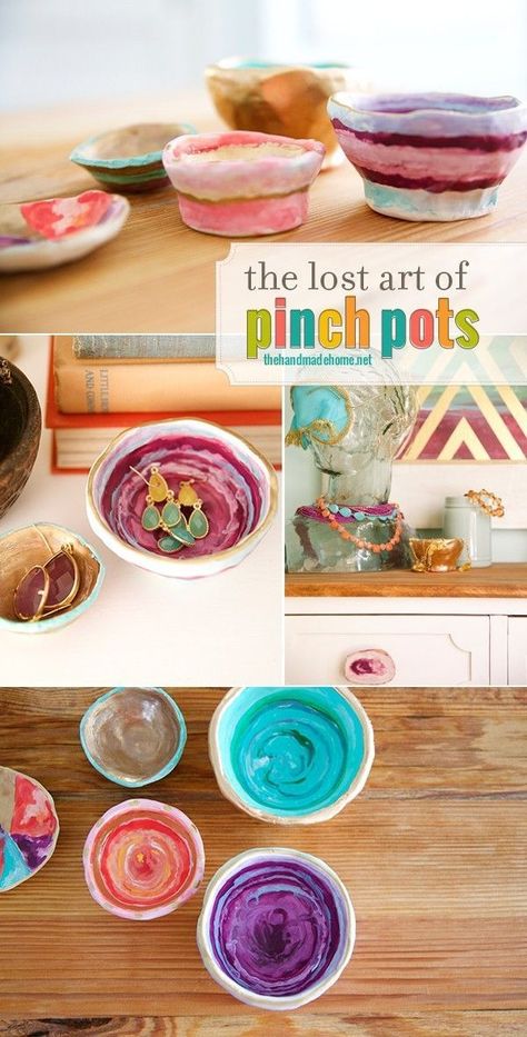 The lost art of the pinch pot: It's not just for arts and crafts at summer camp anymore... From handmade gifts to clever jewelry holders, hop on over and check out a few of the possibilities! Summer Camp Art, Summer Camp Crafts, Pinch Pot, Jewelry Holders, Homeschool Art, Pinch Pots, Fun Craft, Camping Crafts, Lost Art