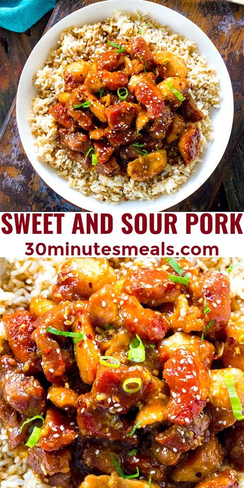 Pork For Dinner Ideas, Pork Main Dishes For Dinner, Pork Dinner Recipes Chops, One Pot Pork Recipes, Pork Meals Healthy, Best Sweet And Sour Pork Recipe, Sweet Ans Sour Pork Recipe, Pork Chop Toppings, Pork Food Ideas