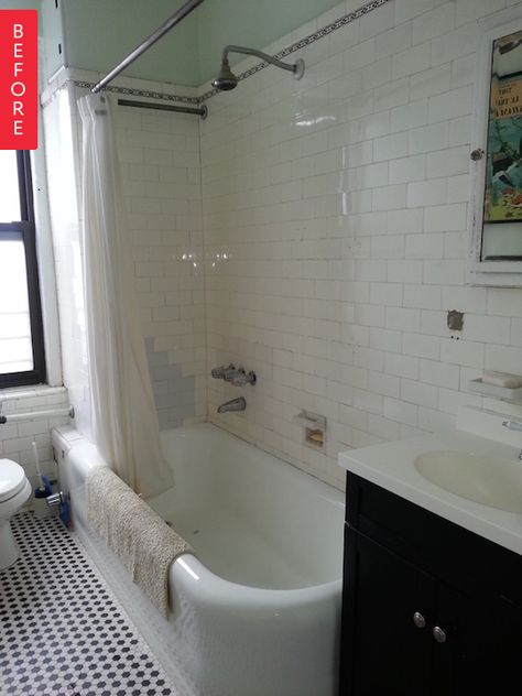 Before & After: A Battered Brooklyn Bathroom Goes Back to its Roots — Sweeten 1920s Bathroom Original Vintage, 1930s Bathroom Original, 1929 Bathroom, 1920 Bathroom 1920s Style, 1920s Bathroom Ideas, 1930s Bathroom Remodel, 30s Bathroom, 1910 Bathroom, 1920 Bathroom