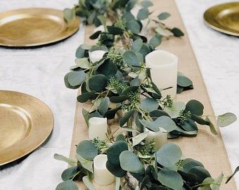 Artificial Eucalyptus Garland, Deco Champetre, Tafel Decor, Arch Decoration, Eucalyptus Garland, Seeded Eucalyptus, Greenery Garland, Eucalyptus Wedding, Rustic Wedding Decor