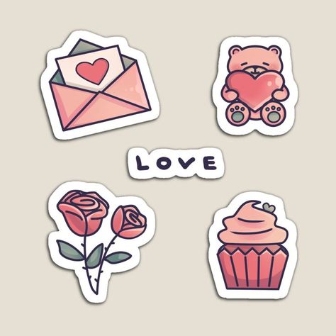 The valentine design pack contains a love letter, a cute teddy bear with a heart, roses and a pink cupcake. Pink Teddy Bear Aesthetic, Cozy Pink Aesthetic, Rose Valentine, Heart Roses, Valentine Stickers, Cute Teddy Bear, Sticker Packs, Cute Teddy, Valentines Design