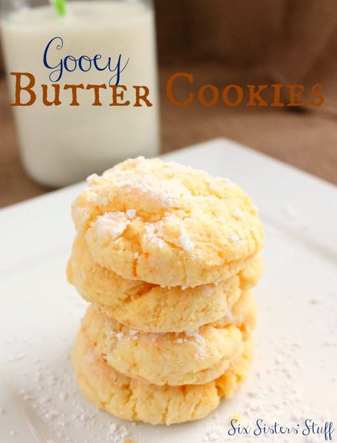 Gooey Butter Cookies | Six Sisters' Stuff بيتي فور, Gooey Butter Cookies, Gooey Butter, Six Sisters Stuff, Six Sisters, Vegetarian Cake, Yummy Sweets, How Sweet Eats, Easy Cookies