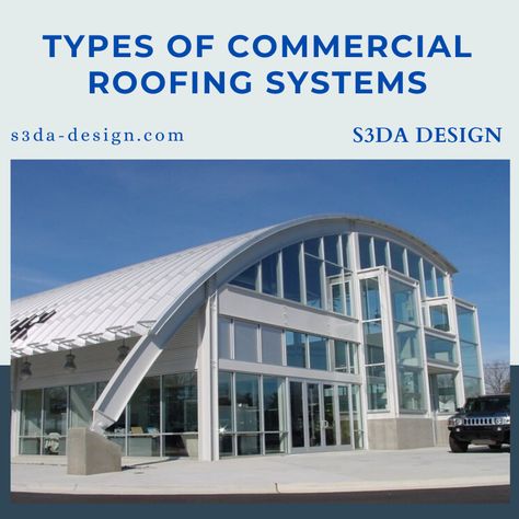 The roof is, without a doubt, one of the most critical parts of a commercial building. After all, it protects the building against the elements, a capability that structural engineers always ensure during construction. The capability of a roof to shield a building from harsh sunlight, heavy rains and snow, and strong winds also depends on the choice of roofing system itself.   Click here to read more: Architecture Facts, Container Restaurant, Bank Design, Residential Roofing, Commercial Roofing, Roof Architecture, Architecture Drawing Art, Commercial Building, High Rise Building