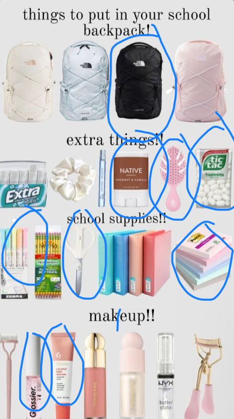 Bag Necessities, School Locker Decorations, Preppy School Bag, School Emergency Kit, Road Trip Kit, School Backpack Essentials, Middle School Survival, Preppy School Supplies, Everyday Bag Essentials