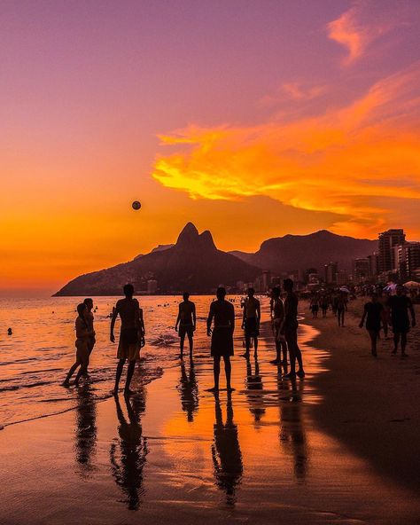 @cbezerraphotos: Ipanema Beach - Rio de Janeiro - Brazil * ******** 🇧🇷🌄Sea, Soccer & Sunset in Ipanema Beach I'm having the best time here in Rio, Brazil Life, Brazil Beaches, Latin America Travel, Ipanema Beach, Rio Brazil, Holiday Travel Destinations, Brazil Travel, Dream Travel Destinations, Best Places To Travel