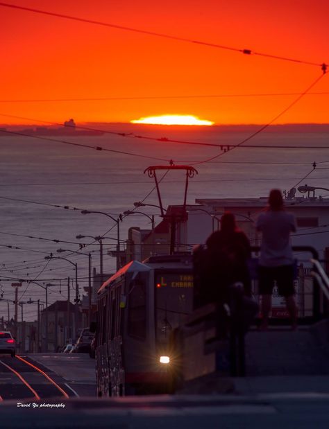 Sunset, Sunset District, San Francisco by David Yu San Francisco Sunset District, Sunset District San Francisco, San Francisco Sunset, Color Harmonies, California Summer, Beautiful Skies, California Gold, Red Sunset, Color Harmony